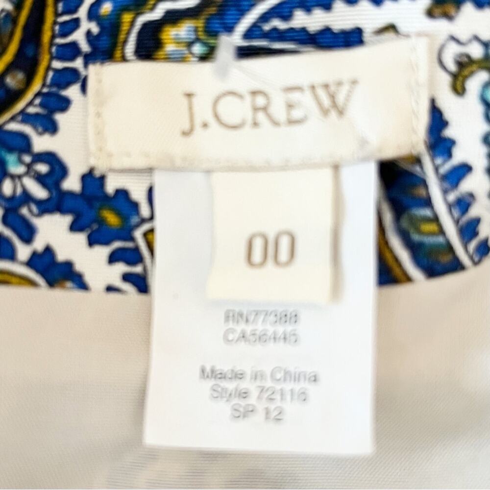 J.Crew Dolores Paisley Silk Blend Sheath Dress 00 NWOT - Picture 7 of 8